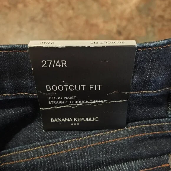 Banana Republic Jeans Womens 27/4R Dark Wash Boot Fit NWT MSRP 79.99 - Picture 9 of 11